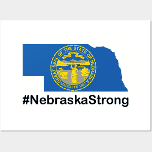 #NebraskaStrong Flag Map The State of Nebraska USA Posters and Art